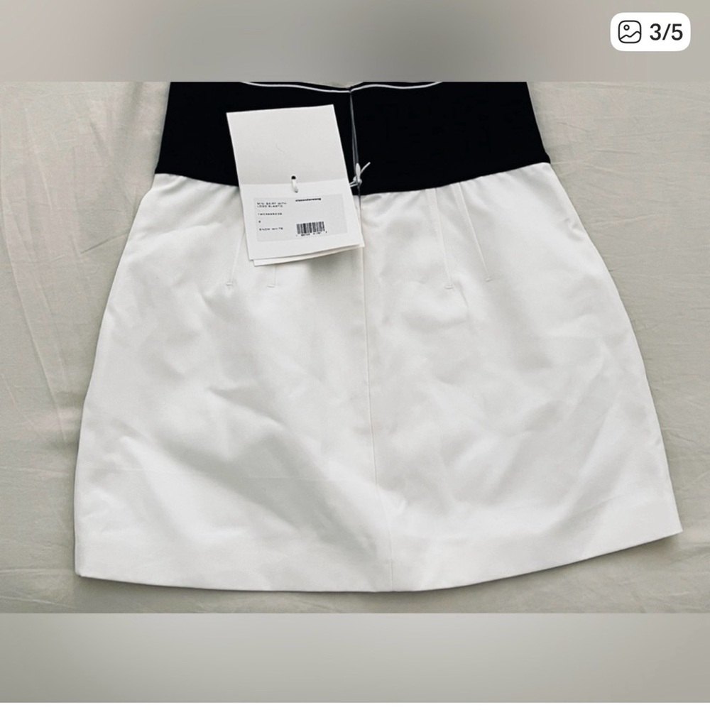 Alexander Wang logo elastic skirt in cotton tailoring - Picture 3 of 5